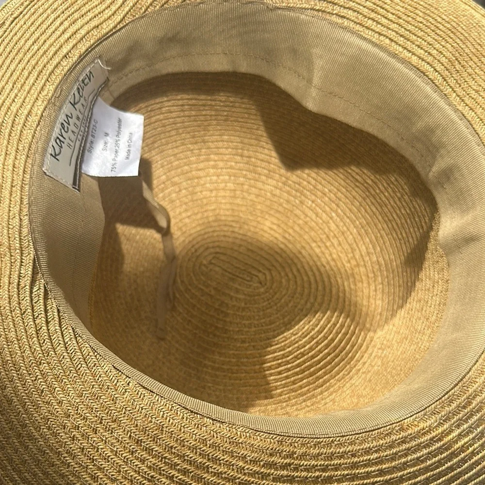 Karen Keith Straw Hat with Black Ribbon - Picture 4 of 9